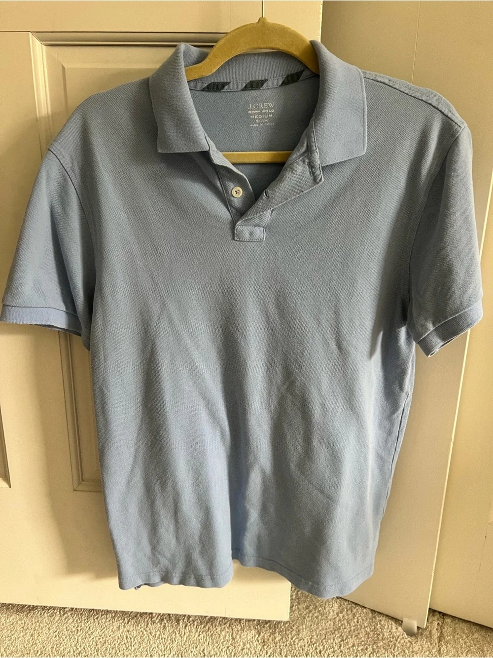 J. Crew Men's Pale Blue Cotton Polo Shirt